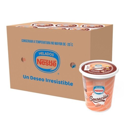 Pote de helado 450 ml, sabor chocolate almendrado